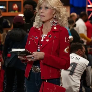 80 For Brady Jane Fonda Red Jacket