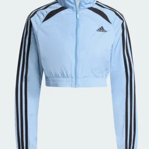Adidas Teamgeist Adicolor Cropped Blue Track Jacket