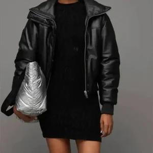 All Saints Sloane Padded Bomber Leather Jacket