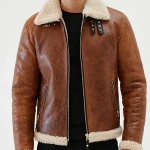 B-3 Aviator Brown Leather Shearling Jacket
