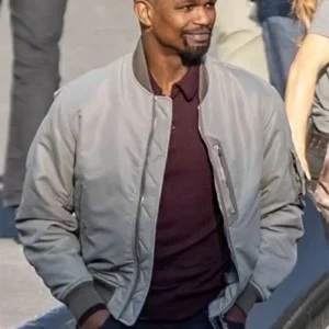 Back in Action Jamie Foxx Grey Bomber Jacket