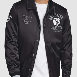 Brooklyn Nets Stitch Black Applique Jacket