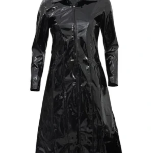 Carrie-Anne MossThe Matrix 4 Trinity Black Leather Coat