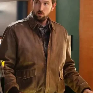 Cat Person 2023 Nicholas Braun Leather Brown Jacket