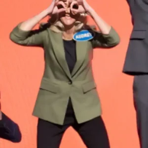 Celebrity Family Feud Audrey Olive Green Blazer