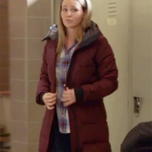 Chicago Fire S13 Jocelyn Hudon Maroon Puffer Coat