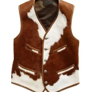 Cowhide Brown And White Vest