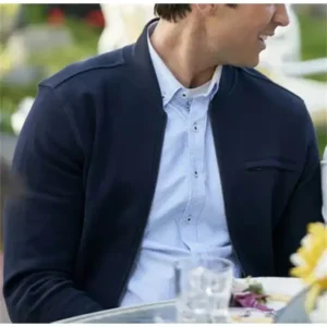 David Peck Chesapeake Shores Navy Blue Bomber Jacket