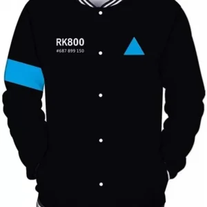 Detroit Become Human Connor Black Letterman Jacket