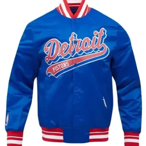 Detroit Pistons Script Blue Varsity Jacket