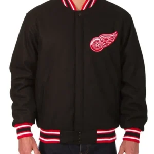 Detroit Red Wings Black Varsity Jacket
