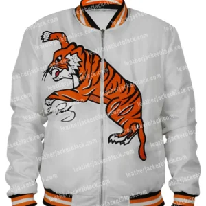Elvis Presley Tiger White Bomber Jacket