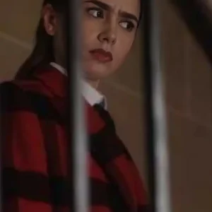Emily In Paris Lily Collins Plaid Wool Twill Coat