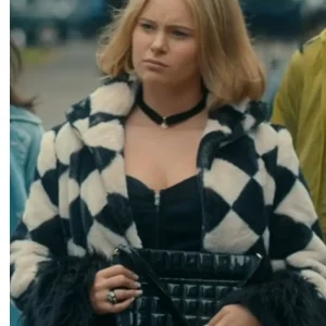 Geek Girl 2024 Mia Jenkins Checkered Fur Jacket