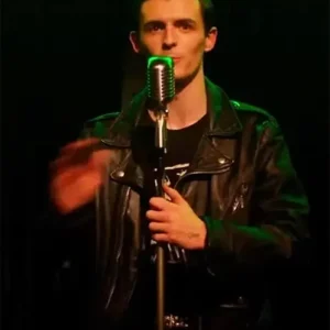 Glitter And Doom 2024 Alan Cammish Black Biker Leather Jacket