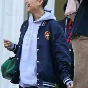 Gossip Girl Julien Calloway Blue Bomber Parachute Jacket