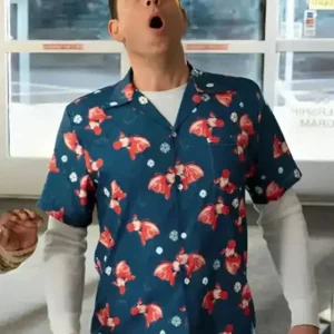 Harold And The Purple Crayon Zachary Levi Blue Printed Shirt