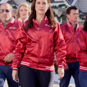 Haul Out The Holly Lit Up Lacey Chabert Varsity Jacket