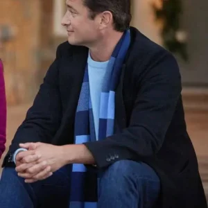 Haul Out the Holly Wes Brown Black Buttoned Coat