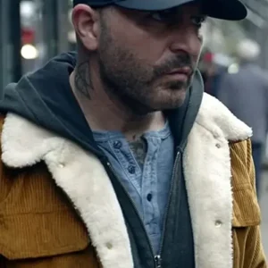 Hit and Run Lior Raz Brown Corduroy Shearling Jacket