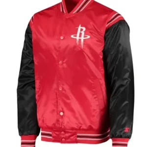 Houston Rockets The Enforcer Red And Black Varsity Jacket