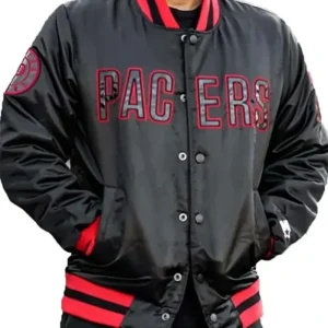 Indiana Pacers Black Letterman Varsity Jacket