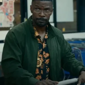 Jamie Foxx Project Power Art Green Bomber Jacket