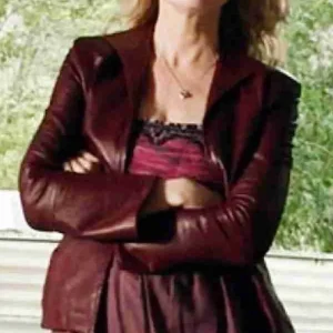 Joelle Carter Justified Ava Crowder Maroon Leather Jacket