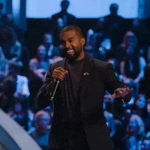 Kanye West Jesus Is Born Purple Suit