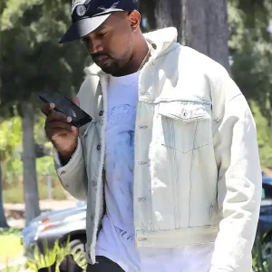 Kanye West White Trucker Denim Jacket