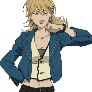 Lazarus Anime 2025 Christine Blue Biker Jacket