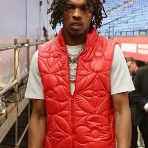 Lil Baby Monogram Red Flower Puffer Vest