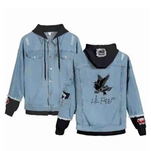 Lil Peep Angry Girl Blue Black Jean Jacket