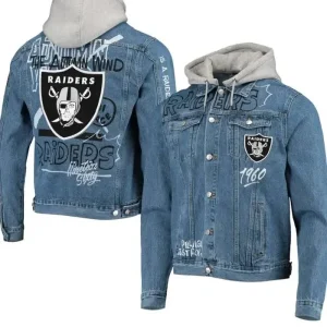 Madison Las Vegas Raiders Blue Denim Jacket
