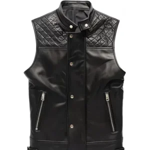 Men’s Quilted Black Style Leather Vest