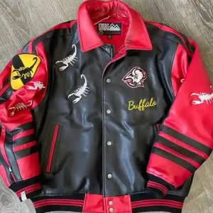 NHL Buffalo Sabres Black And Red Leather Jacket