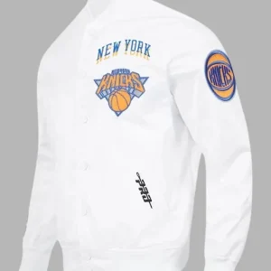 NY Knicks Pro Standard White Satin Jacket