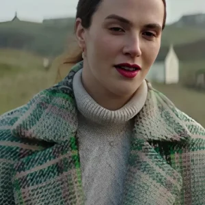 Playing Nice 2025 Jessica Brown Findlay Plaid Coat