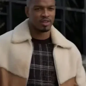 Power Book II Ghost 2 Bit Leather Brown Fur Sherpa Jacket