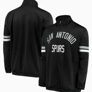 San Antonio Spurs G-III Sports by Carl Banks Veteran Black Track Jacket