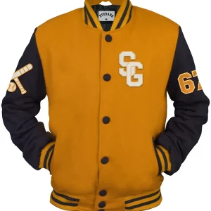 Stegaro Yellow And Black Varsity Jacket