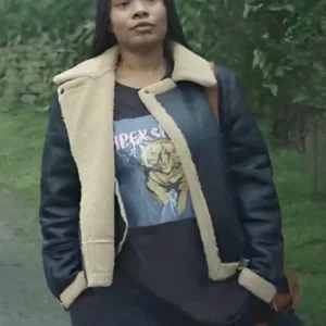 The Jetty Weruche Opia Shearling Black Jacket