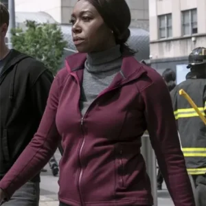 The Night Agent S02 Amanda Warren Maroon Jacket