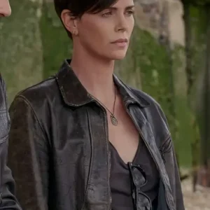 The Old Guard Charlize Theron Brown Leather Jacket