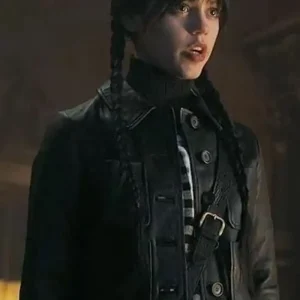 Wednesday 2022 Jenna Ortega Black Leather Jacket