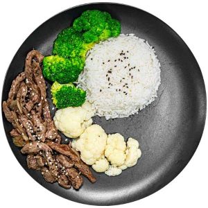 Beef Broccoli and Cauliflower Mix with Basmati Rice