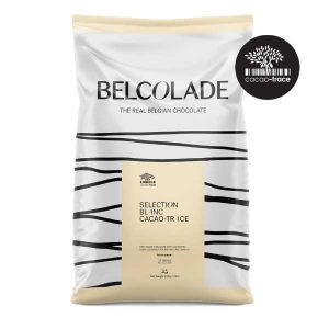 Belcolade Cacao-Trace White 28% Chocolate Drops – 15kg