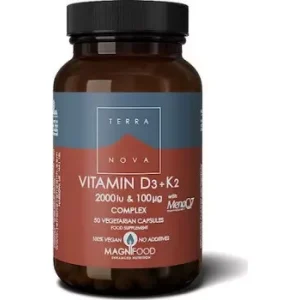 Terranova Nutrition	Vitamin D3 2,000iu with Vitamin K2 100ug Complex (50caps)